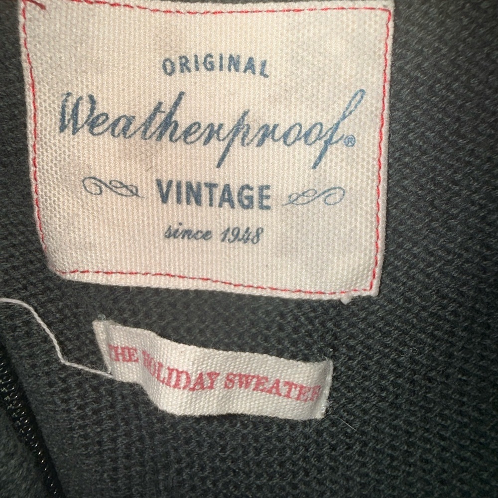 Weatherproof Vintage Nordic Sweater Medium Quarter Zip Snowflake Holiday Knit - Picture 2 of 4